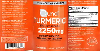 Turmeric 2250 mg label