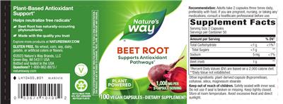 Beet Root 1,000 mg label