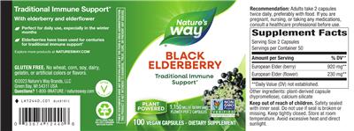 Black Elderberry 1,150 mg label