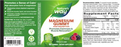Magnesium Gummy Mixed Berry Flavored label