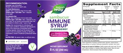 Sambucus Immune Elderberry Syrup label