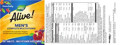 Alive! Men's Complete Multivitamin label