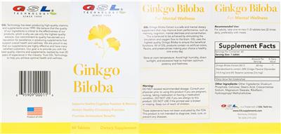 Ginkgo biloba label