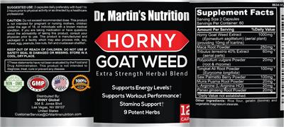 Horny Goat Weed label