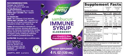 Sambucus Immune Elderberry Syrup label