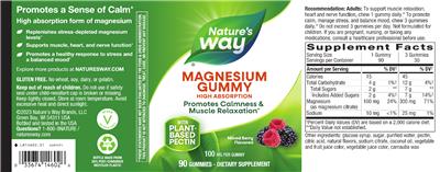 Magnesium Gummy Mixed Berry Flavored label