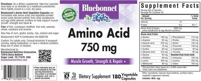 Amino Acid 750 mg label