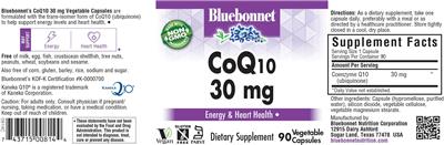 CoQ10 30 mg label