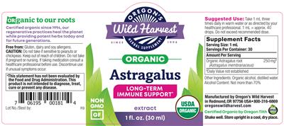 Astragalus Extract label
