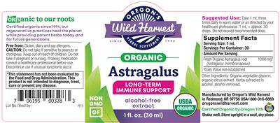 Astragalus Alcohol-Free Extract label