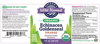 Echinacea Goldenseal Alcohol-Free Extract Orange label