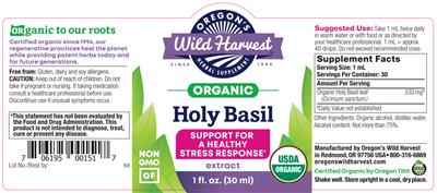Holy Basil Extract label