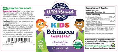 Kids Echinacea Alcohol-Free Extract Raspberry label