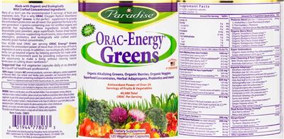 ORAC-Energy Greens label
