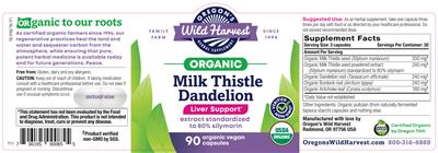 Milk Thistle Dandelion label