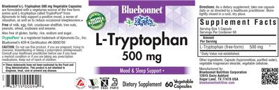 L-Tryptophan 500 mg label