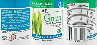 Alka Green Tablets label