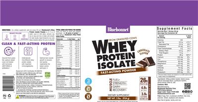Whey Protein Isolate Powder Chocolate Flavor label