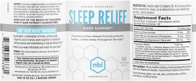 Sleep Relief label