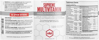 Supreme Multivitamin label