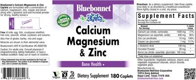 Calcium Magnesium & Zinc label