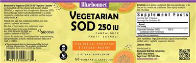 Vegetarian SOD 250 IU label