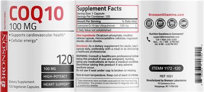 CoQ10 100 mg label