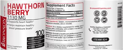 Hawthorn Berry 1130 mg label