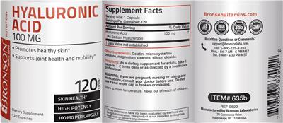 Hyaluronic Acid 100 mg label