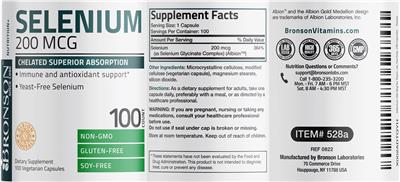 Selenium 200 mcg label