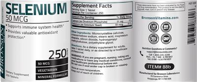 Selenium 50 mcg label