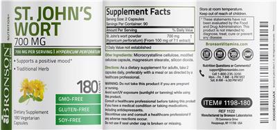 St. John's Wort 700 mg label