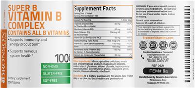 Super B Vitamin B Complex label
