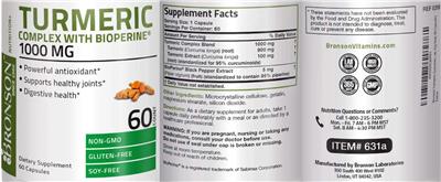 Turmeric Complex 1000 mg with BioPerine label