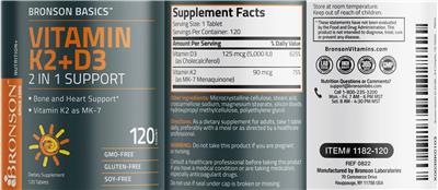 Vitamin K2+D3 label