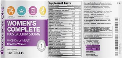 Women's Complete Plus Calcium 500 mg label