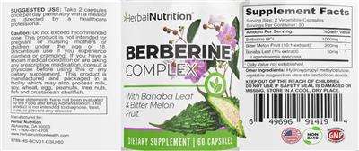 Berberine Complex label