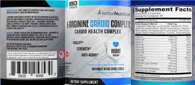 L-Arginine Cardio Complete label