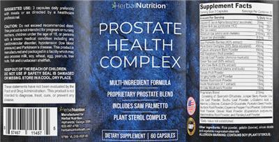 Prostate Health Complex label