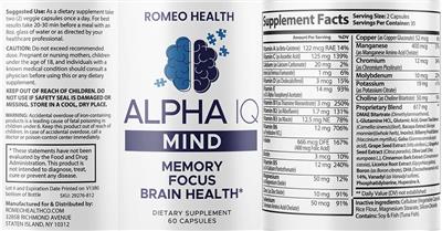Alpha IQ Mind label