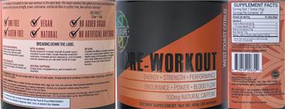 Pre-Workout West Coast Citrus label