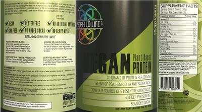 Vegan Plant Based Protein Spiced Vanilla label