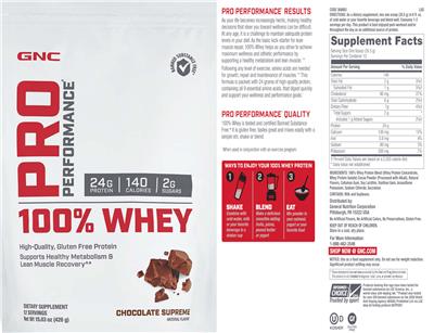 100% Whey Chocolate Supreme label