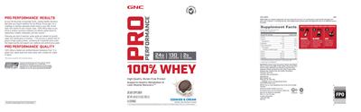 100% Whey Cookies & Cream label