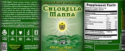 Chlorella Manna label