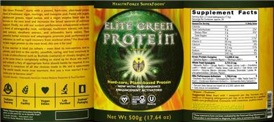 Elite Green Protein label