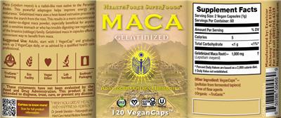 Gelatinized Maca label