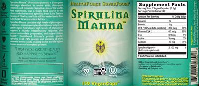 Spirulina Manna label