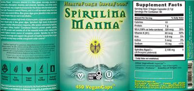 Spirulina Manna label