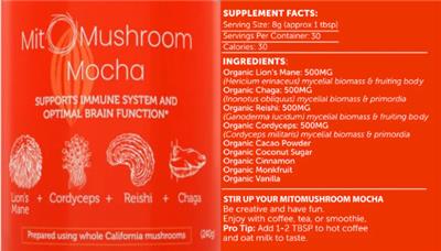 MitoMushroom Mocha label